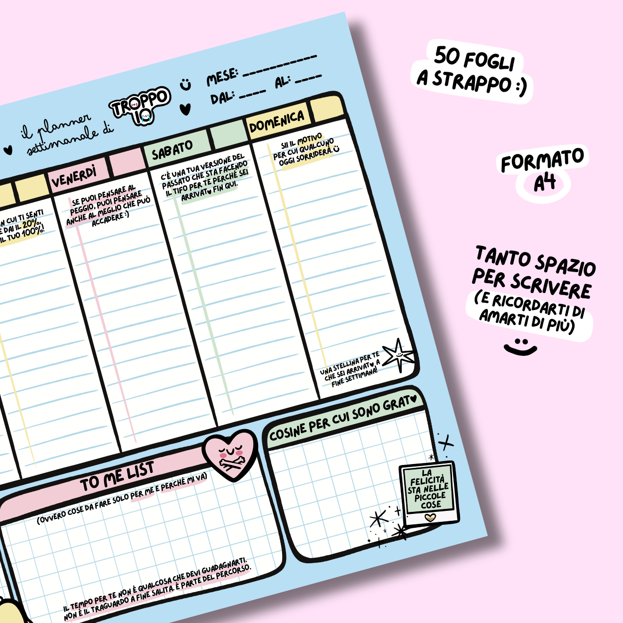 planner settimanale "un oggi alla volta"