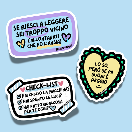 pack 3 sticker macchina